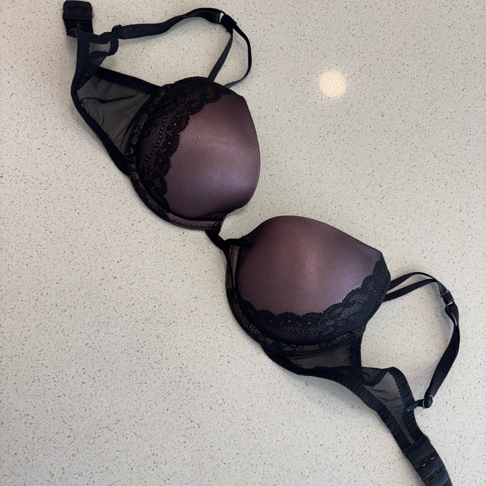 Elegant Black Lace Push Up Bra
